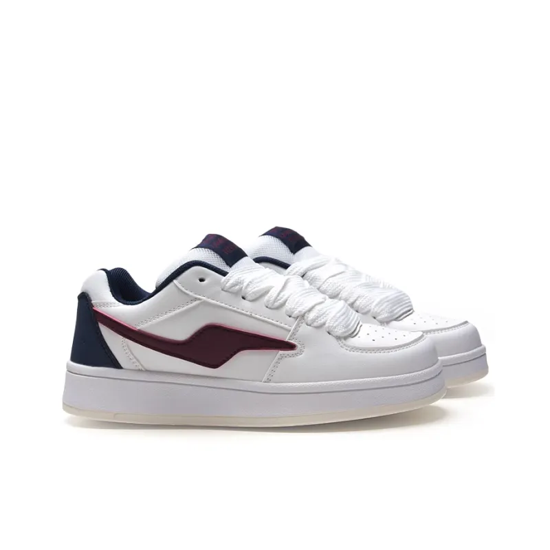 LIANGHUO Low Top Skateboard Shoes Unisex White Blue Red Box Included-2