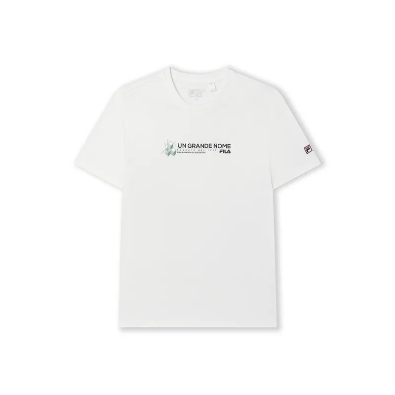 FILA Short Sleeved T Shirts Men's Cloud White-0