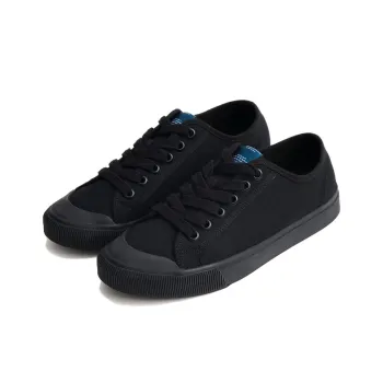 LIVINGTOWN Abrasion Resistant Low Top Canvas Shoes Unisex Black