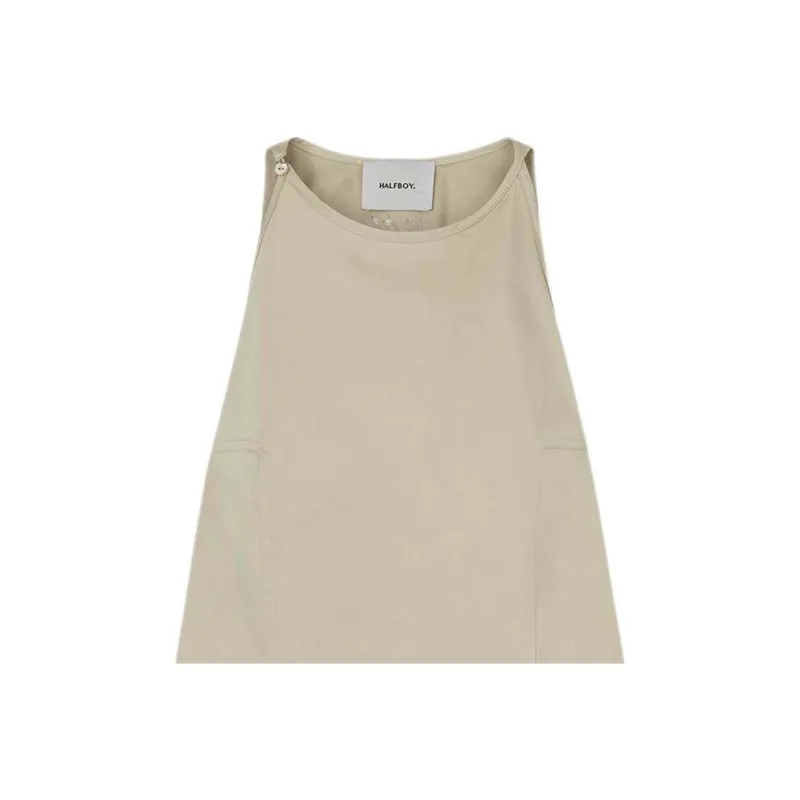 Halfboy SS25 Sleeveless Dress Women's Beige-3