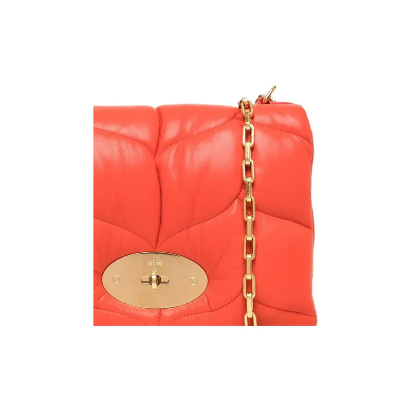 Mulberry Leather Shoulder Bag Crossbody Bag Small Size Women's Red-2