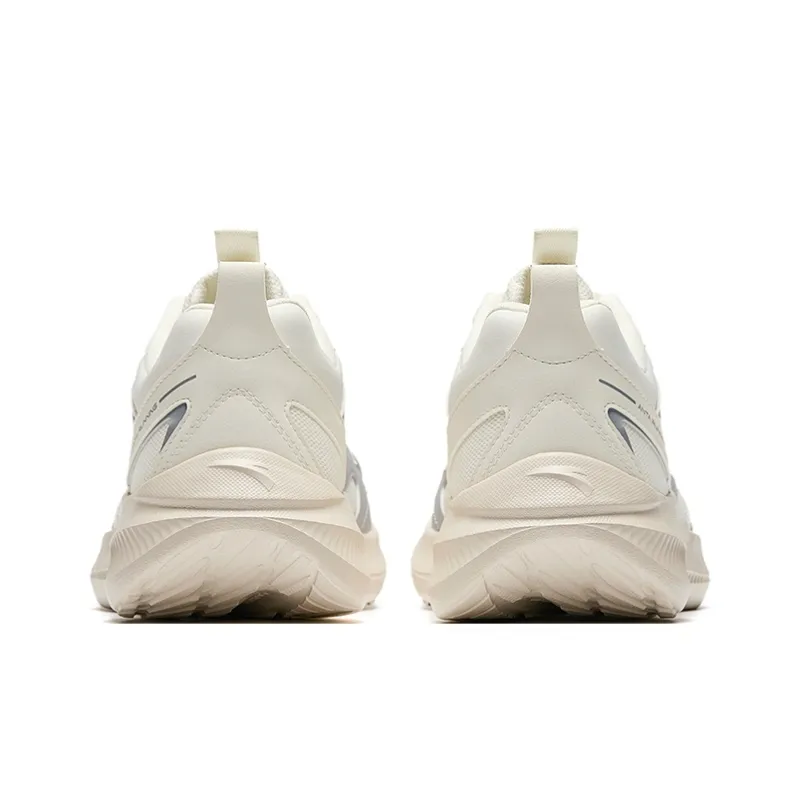 Anta Anti Slip Wear Resistant Low Top Casual Running Shoes Men's Ivory White Mudstone Mist Gray-3