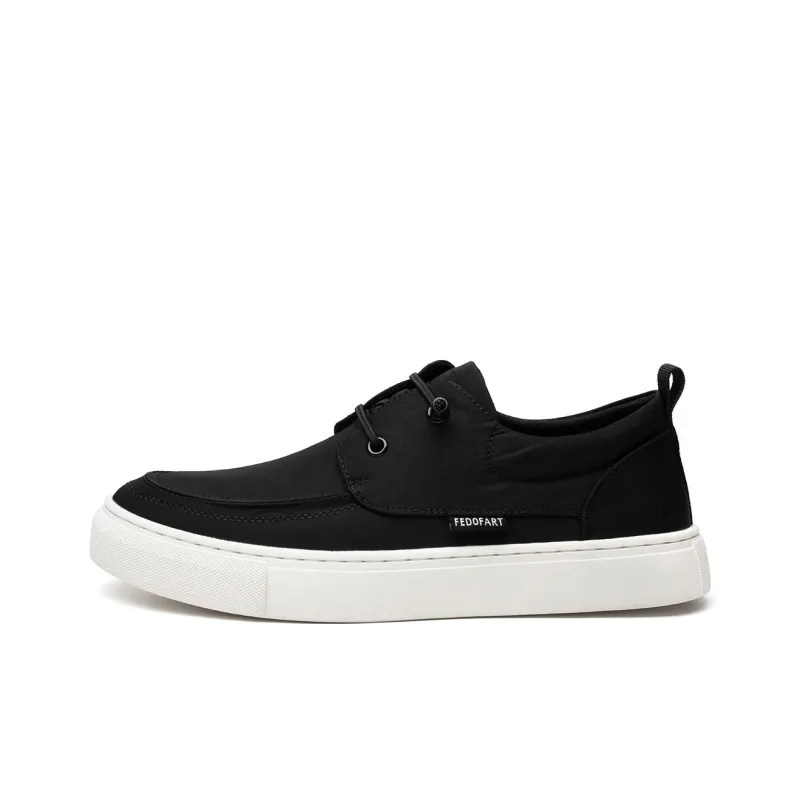 FED Low Top Canvas Shoes Men's Black-0