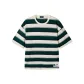 Navy Blue * Green Stripes * Ecru