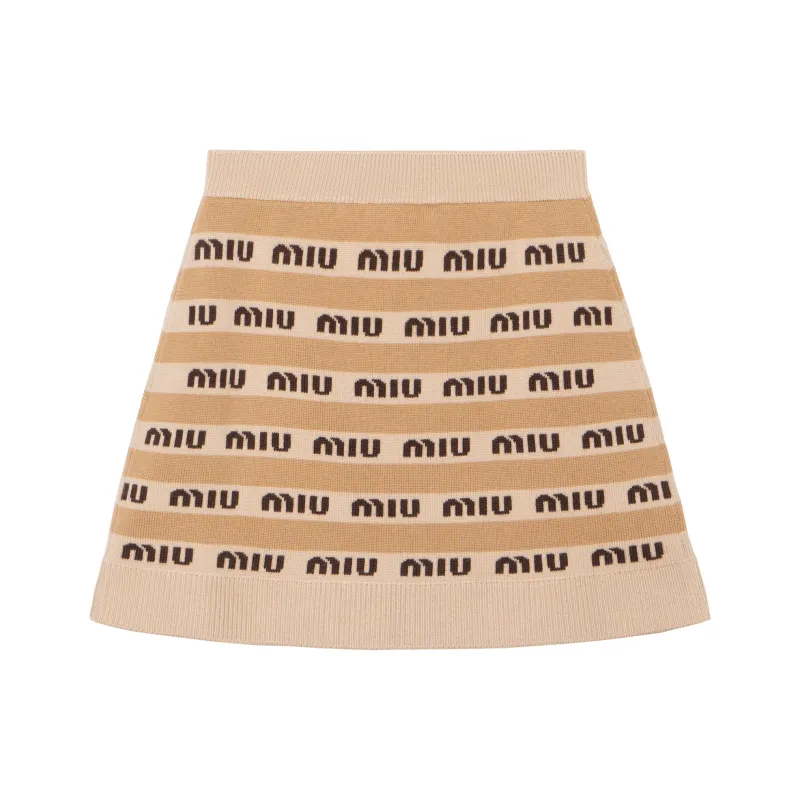 MIU MIU Casual Short Skirts Women's Brown-1
