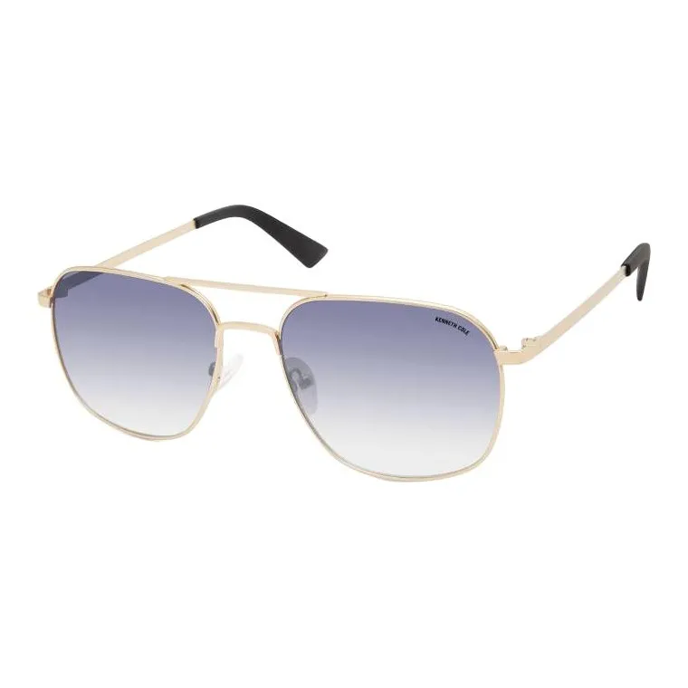 KENNETH COLE Metal Aviator Sunglasses Men's Gold-0