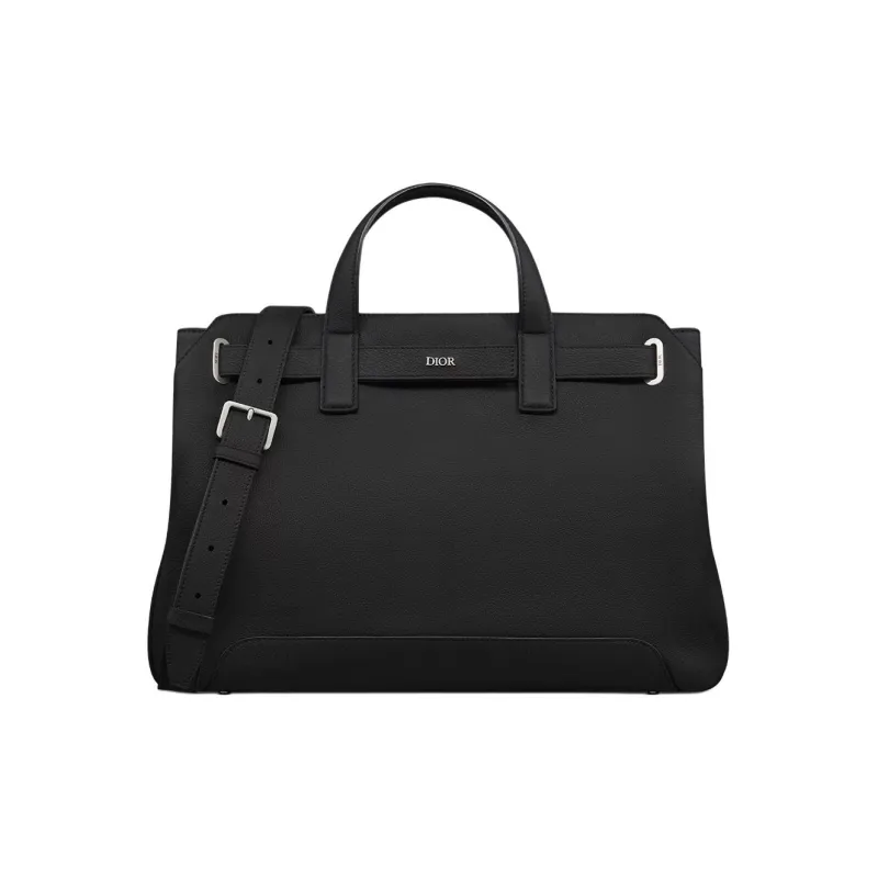 DIOR Cow Leather Tote Bag, Shopping Bag, Shoulder Bag, Crossbody Bag, Handbag Men's Black-0