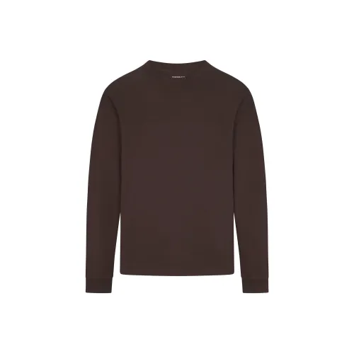 SKIMS FW24 HEAVYWEIGHT COTTON MENS RELAXED LONG SLEEVE T-SHIRT T-Shirt Men's ESPRESSO/Concentrated Coffee