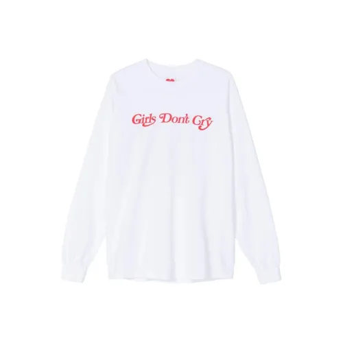 GIRLS DON'T CRY 화이트 남녀공용 티셔츠