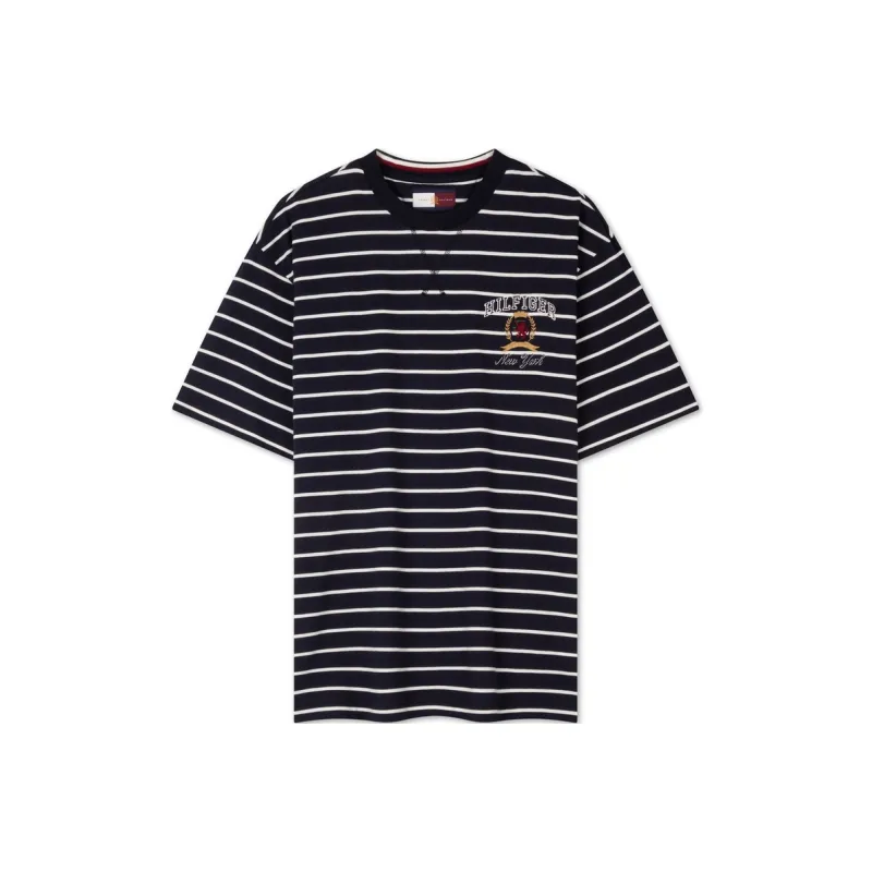 Tommy Hilfiger T Shirt Men's Navy Blue Stripes-0