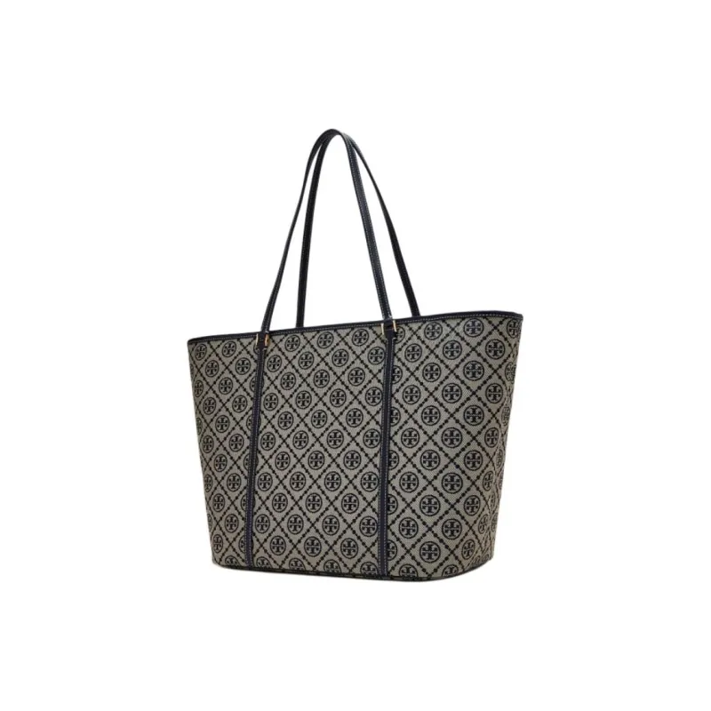 TORY BURCH T Monogram Zip Tote Navy-1