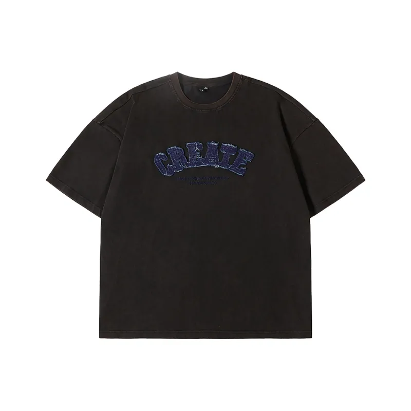 N MAX T Shirts Men Black Vintage Washed Black-0