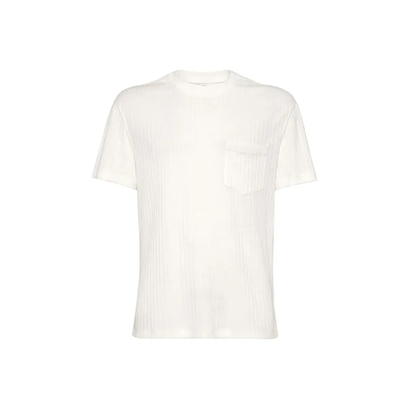 Brunello Cucinelli Ribbed Crewneck Jersey T Shirt-0