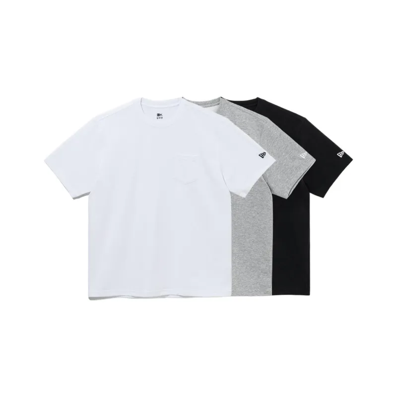 New Era T Shirts Unisex 3 Pack Black+White+Gray-0