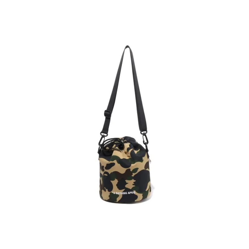 A BATHING APE Fabric Crossbody Bag Unisex Green/Yellow-3