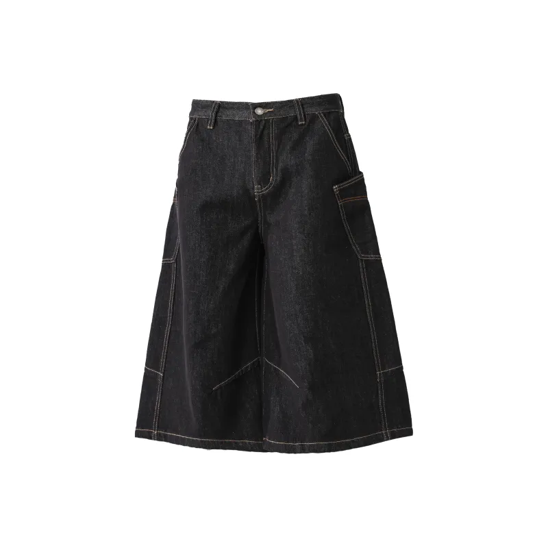 VINMUK Denim Shorts Unisex Black-2