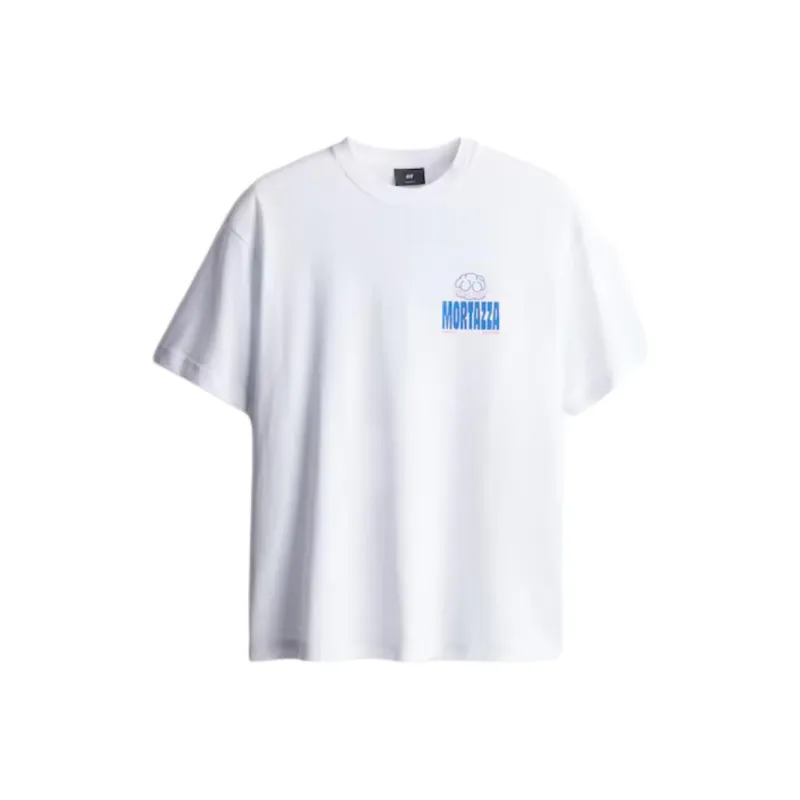 H&M T Shirts Men White/Motaaz-0
