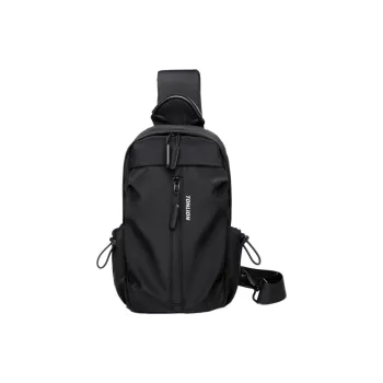 Tonlion Nylon Fabric Shoulder Bag, Crossbody Bag, Sling Bag Regular Unisex Black