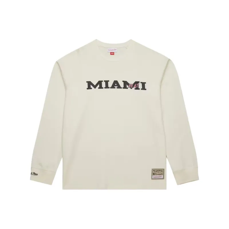 Mitchell & Ness x NBA Miami Heat T Shirt Men's Beige-0
