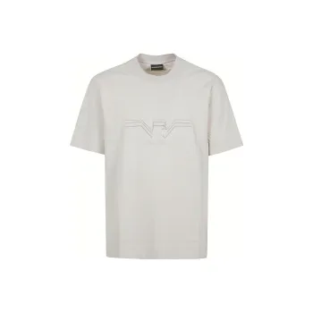 EMPORIO ARMANI Textured Gradient Eagle Heavy Jersey T Shirt