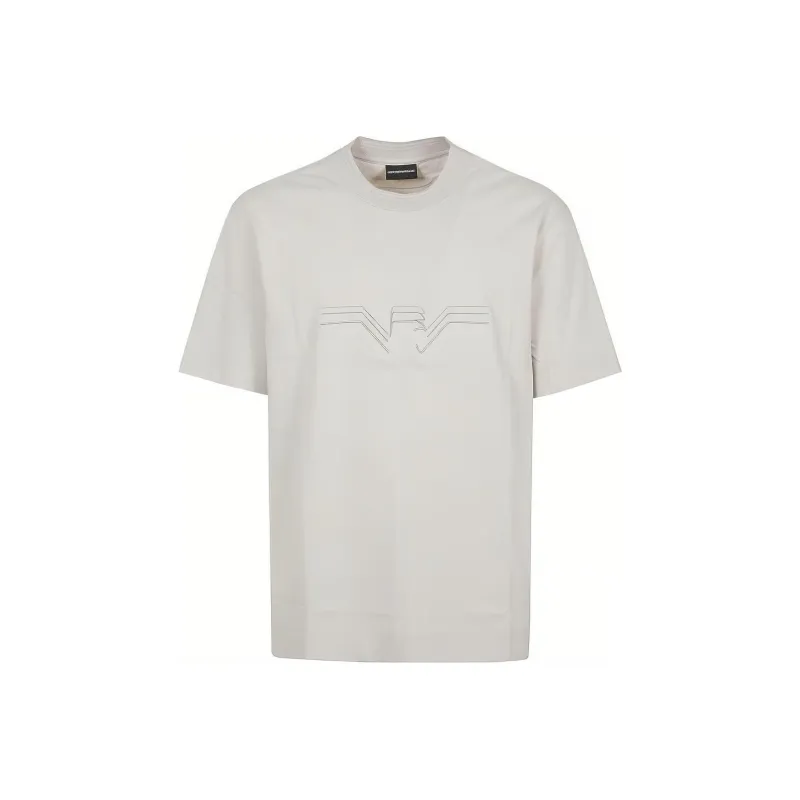 EMPORIO ARMANI Textured Gradient Eagle Heavy Jersey T Shirt-0