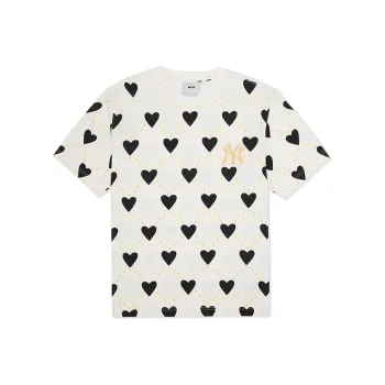 MLB Unisex Heart X MLB T Shirt Unisex Dark Cream
