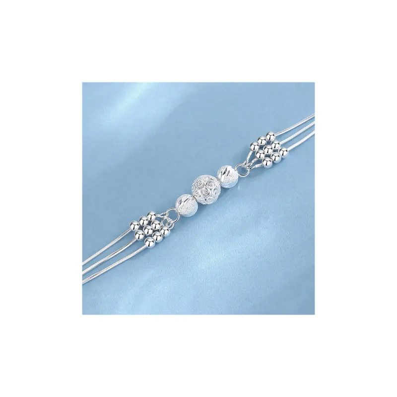 Nine Music Foot Silver 990 Bracelets Women's-1