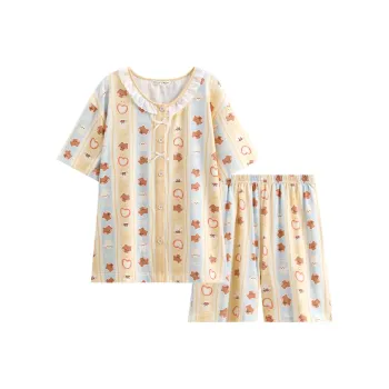 FENTENG x LINE FRIENDS Brown Bear Pajama Set Women's Beige Yellow