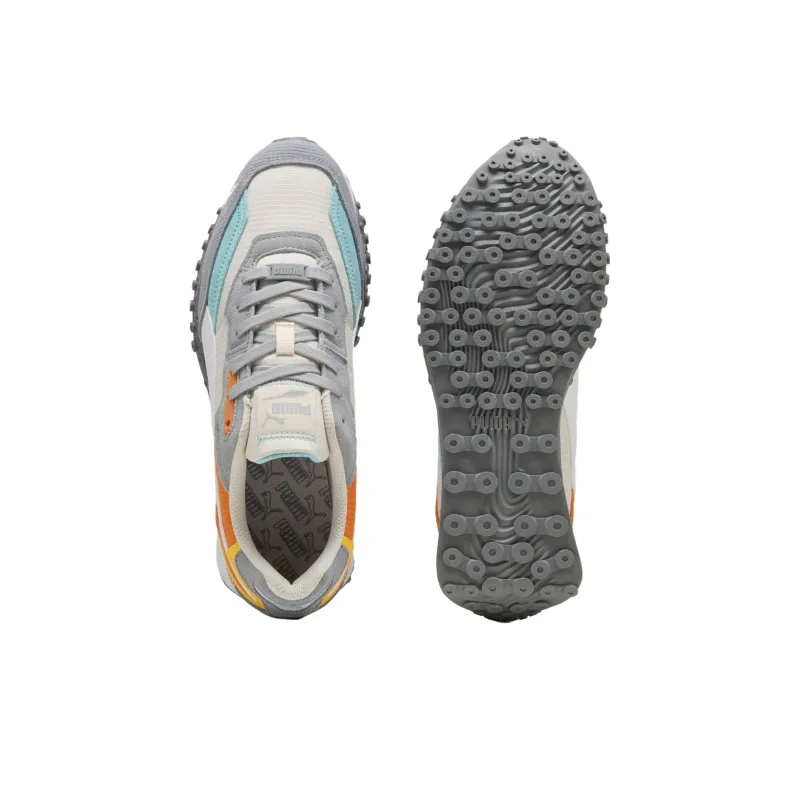 PUMA Blktop Rider Anti Slip Wear Resistant Low Top Casual Shoes Men's White Gray-3