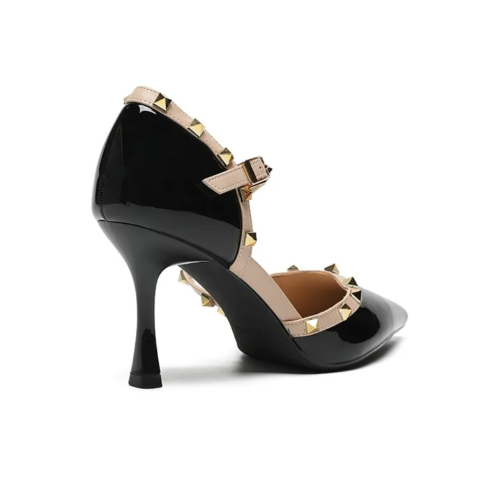 ZHR Slim Heel High Heels 8cm Women's Nude-13