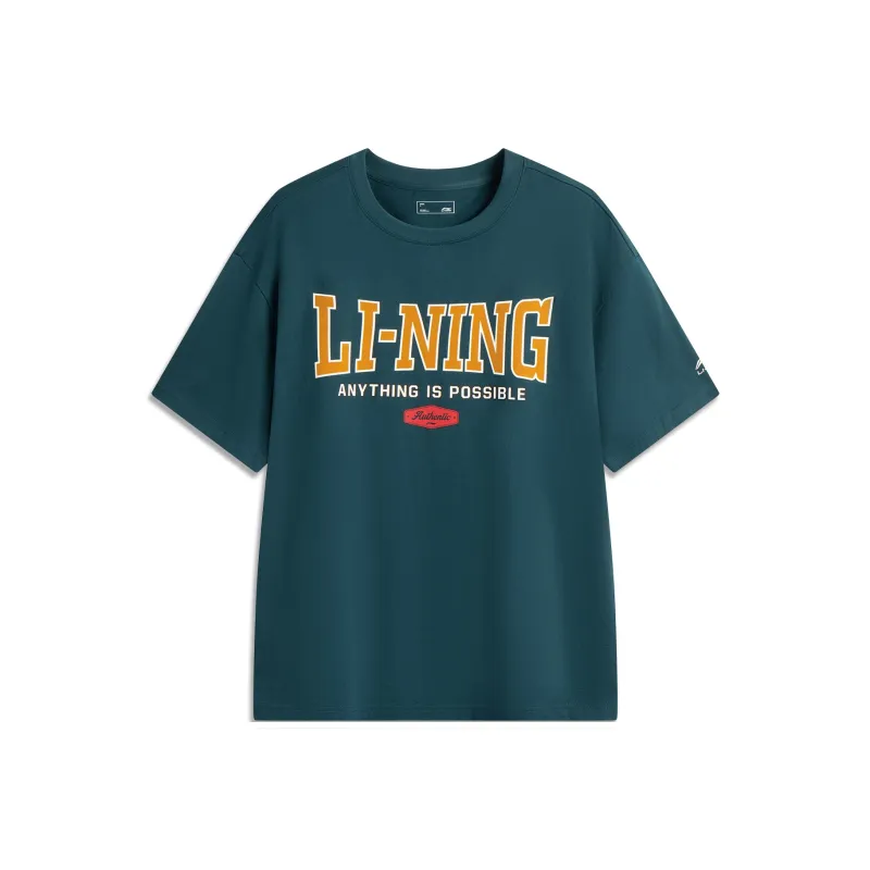 LiNing Sports Life Collection T-Shirt Unisex Dark Reef Green-0