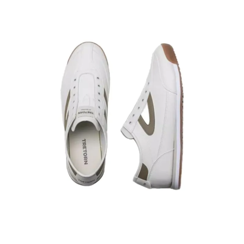 TRETORN RawlinsElastic Low-Top Casual Shoes Unisex White Green-3