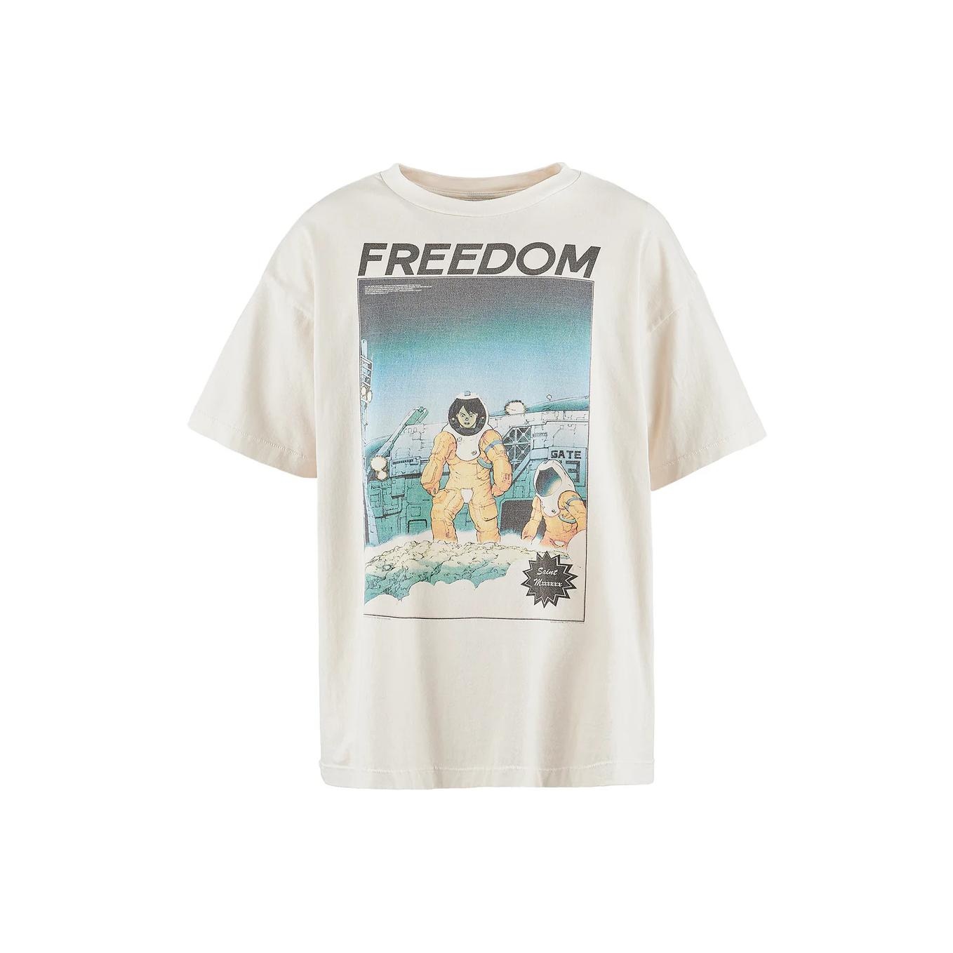 SAINT Mxxxxx x FREEDOM SS24 T Shirt Unisex White - POIZON