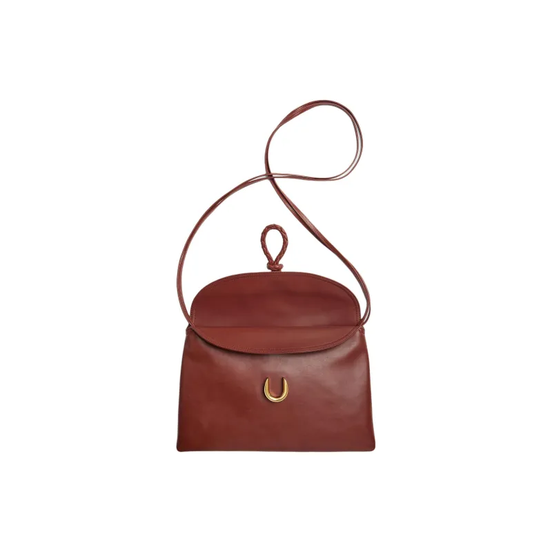 Bottega Veneta Cow Leather Crossbody Bag Unisex Sapele Red-3