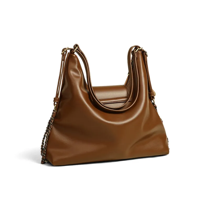 COMELY Fabric With Synthetic Leather Backpack, Underarm Shoulder Bag, Tote Three in One Bag Regular Women's Chocolate-4