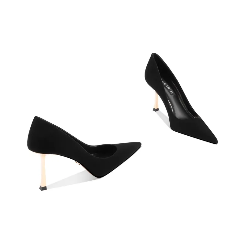 Shesrim Slim Heel High Heels 7.5cm Women's Black-1