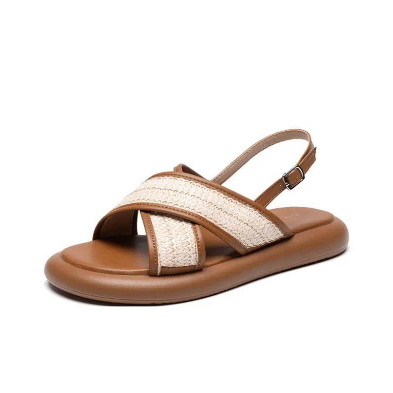 ZHR Green Purple Holiday One Strap Sandals Women's-7
