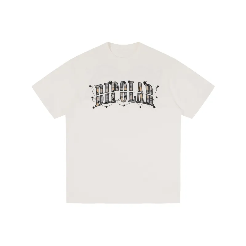 BIPOLAR Summer 100% Cotton American Vintage Hip Hop T Shirt For Men Unisex-0