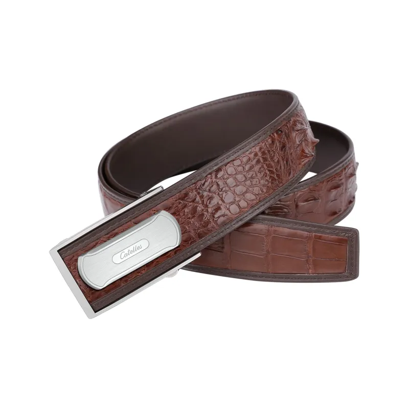 CATELLES Crocodile Leather Belts Men's 3.8cm-19