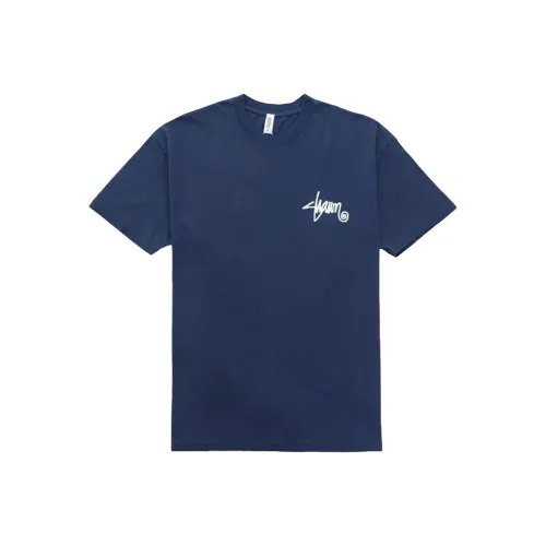 S DOUBLE FW24 마린 블루 남녀공용 티셔츠