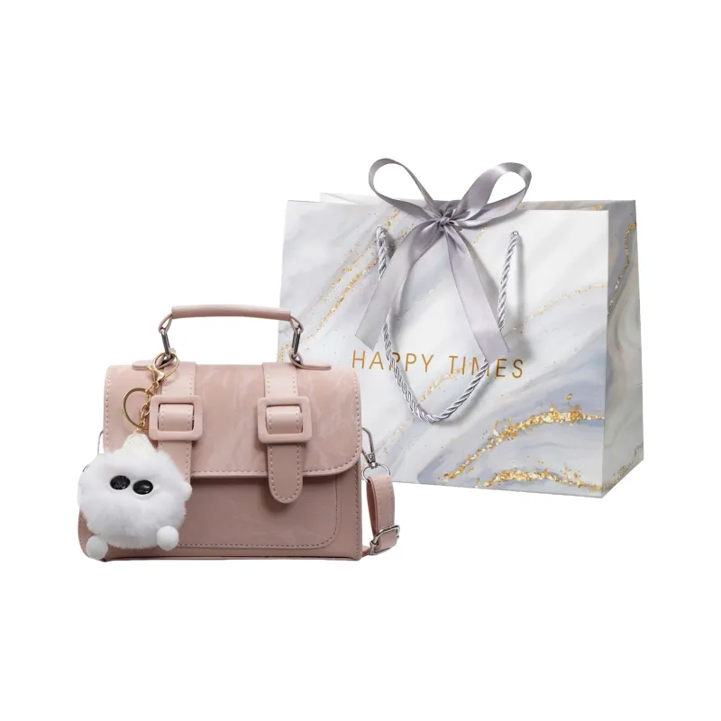 Miss Angel PU One Shoulder Handbag, Crossbody Bag, Key Pouch Women's Pink/White/Silver/Black-0