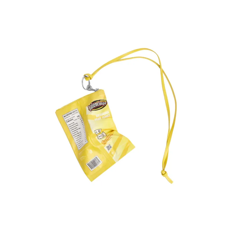 Balenciaga Shiny Cow Leather Cell Phone Pouch Unisex Yellow-1