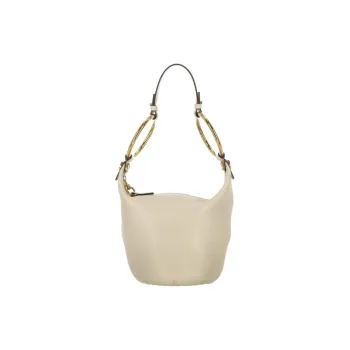 Chloe Grain Buffalo Leather One Shoulder Handbag Small Size Women's White