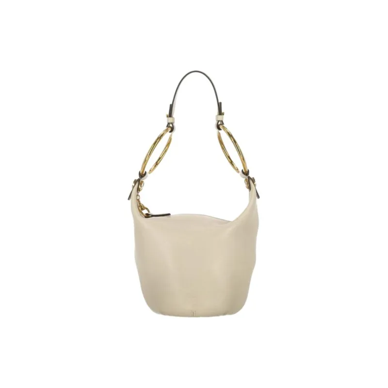 Chloe Grain Buffalo Leather One Shoulder Handbag Small Size Women's White-0
