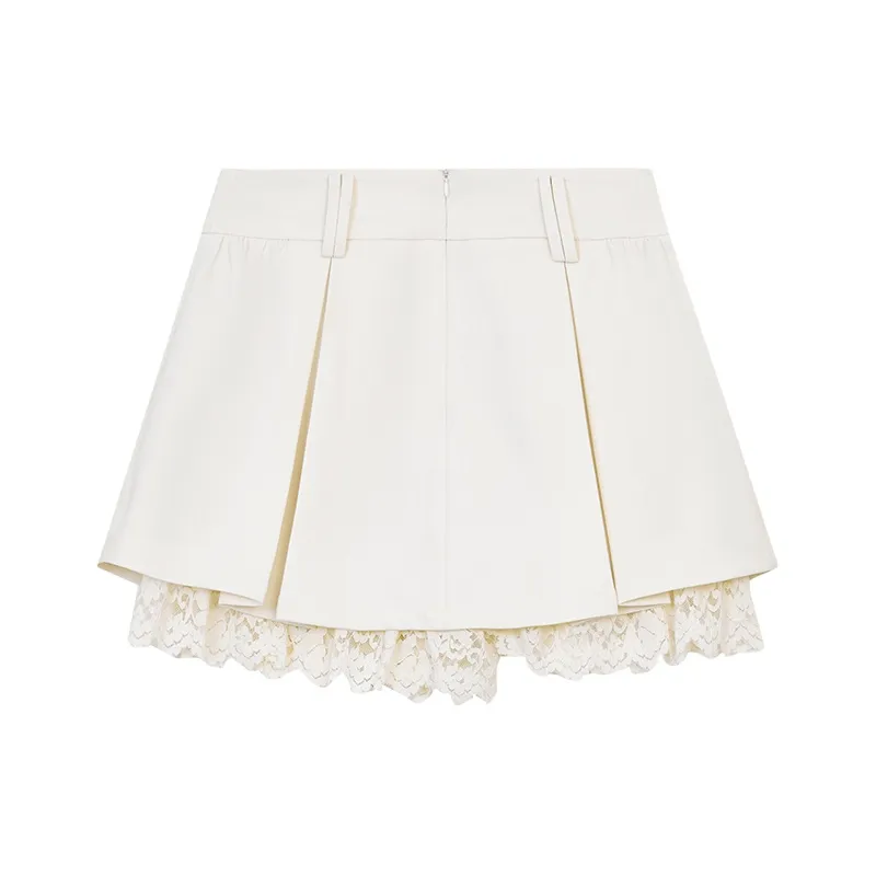 ELF SACK Casual Short Skirts Women's Atmospheric Ecru-1