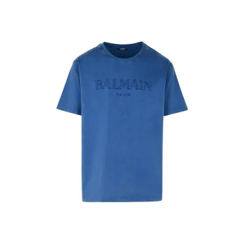 BALMAIN Logo Embroidered Crewneck T Shirt