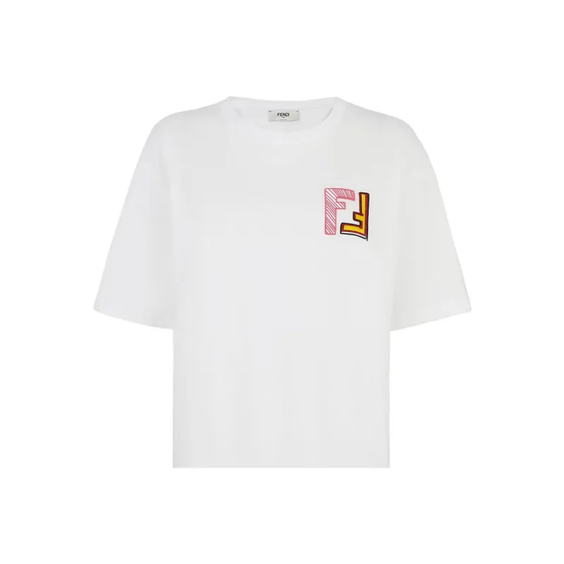 FENDI T Shirts Women's White-3
