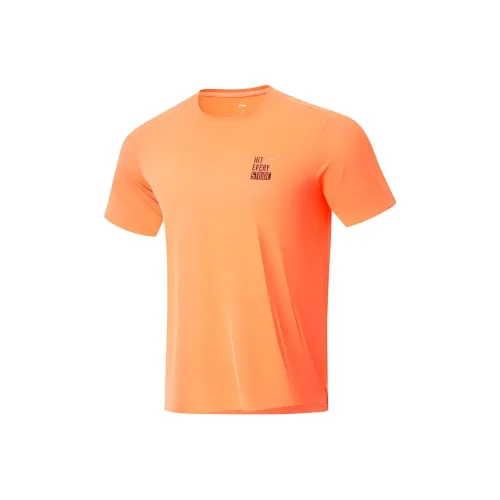 LiNing Running Collection T-Shirt Men's Fluorescent Melon Orange
