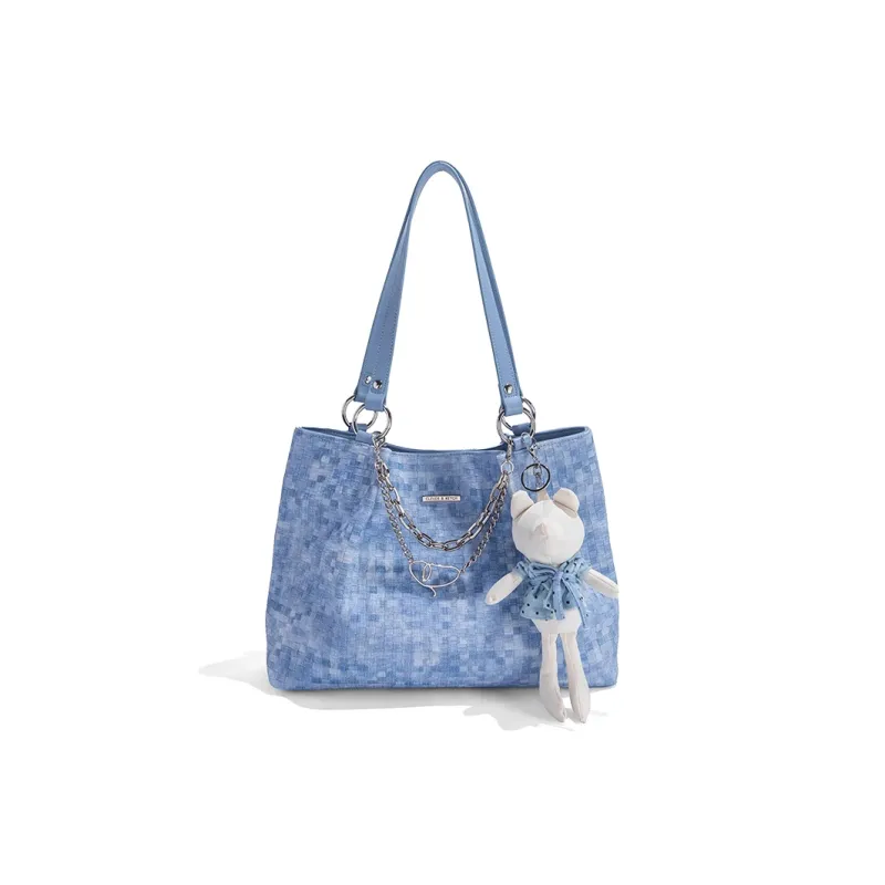 CLEVER& KETCH PU Tote Shoulder Bag Regular Women's Pink/Blue-6