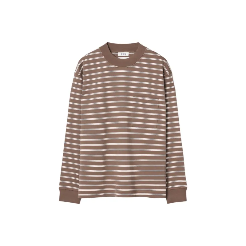 COS T Shirts Men Brown/Ecru-0
